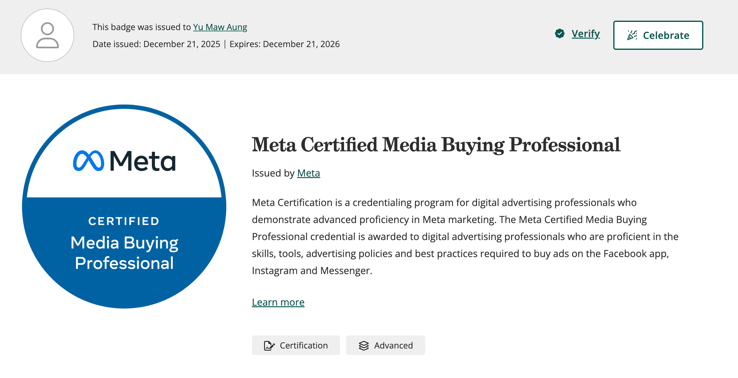 Meta Certified Media Buying Professional